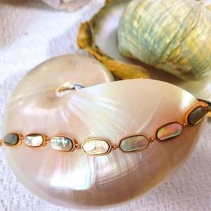 Kendra Scott Millie Mother of Pearl & Rose Gold slider bracelet